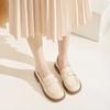 Real soft leather women's new simple retro soft sole versatile one-pedal small leather shoes