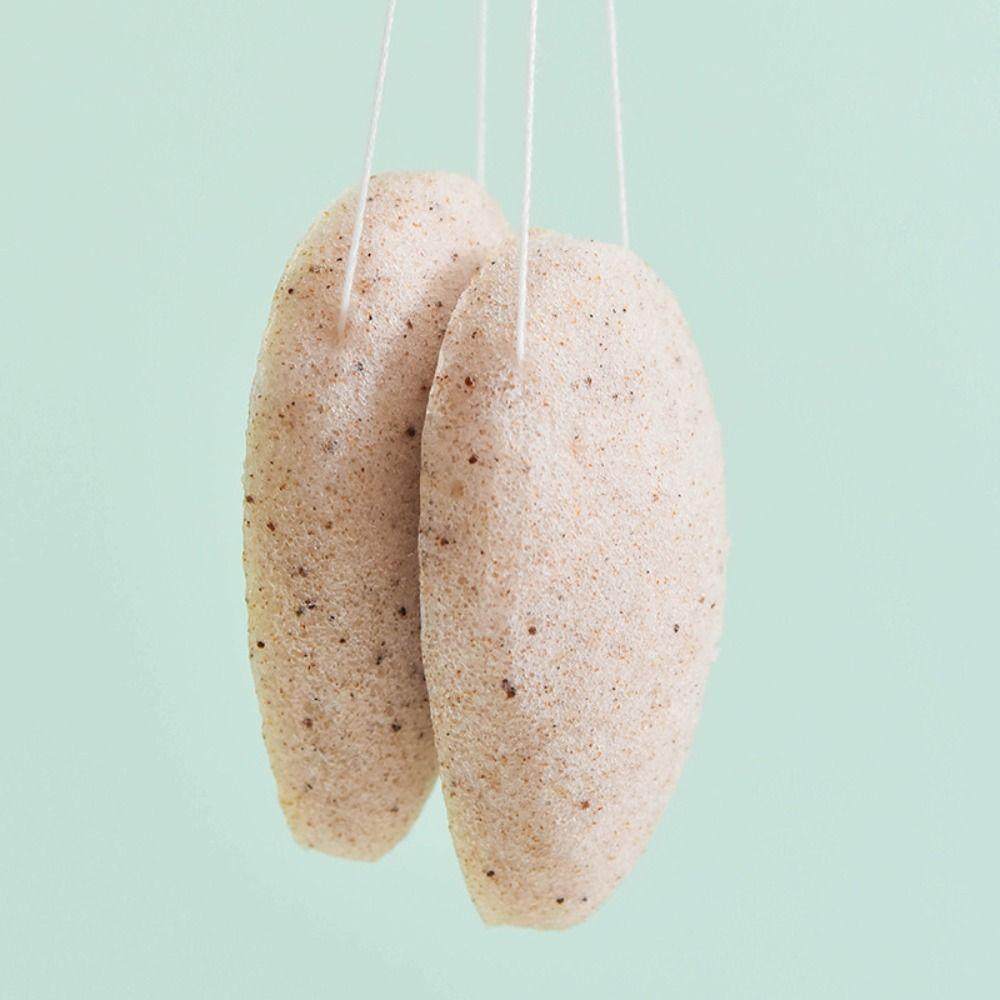 Double Side Walnut Seeds Bath Sponge Water Drop Exfoliating Sponge Face Wash Puff  Skin Care Tools
