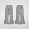 Y2K Low Waist Tie Front Flared Pants Womens Slim Fit Printed Casual Trousers Streetwear