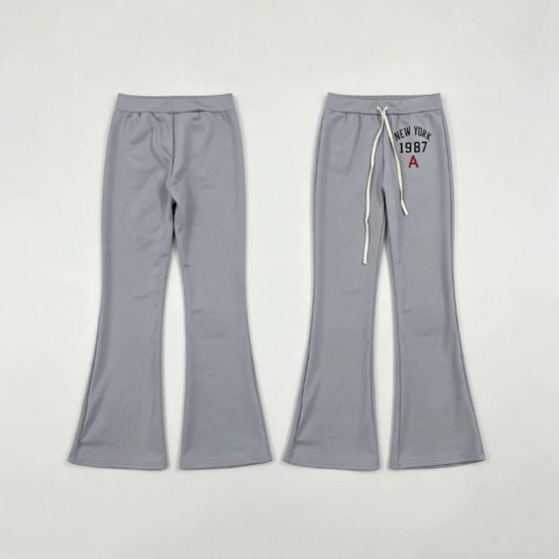 Y2K Low Waist Tie Front Flared Pants Womens Slim Fit Printed Casual Trousers Streetwear