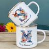 Personalisierte Tasse Floraler Initialen Name Tasse Individuelle Kaffee Heißschokolade Tassen Hochzeit Geburtstag Muttertag Weihnachten Geschenke für Sie