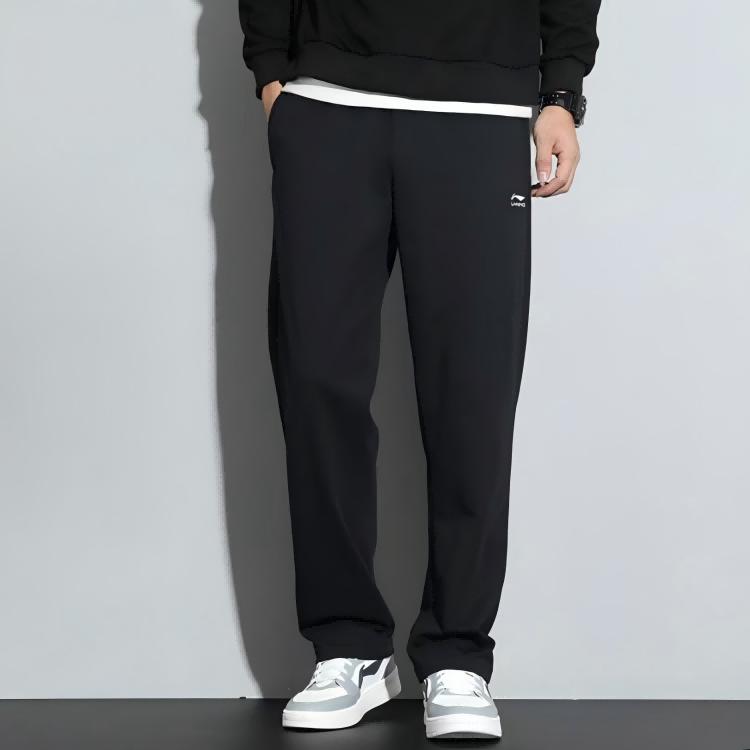 Li Ning Sports Fashion Series Versatile Straight Leg Comfortable Casual Pants Men bottoms AYKU589-2