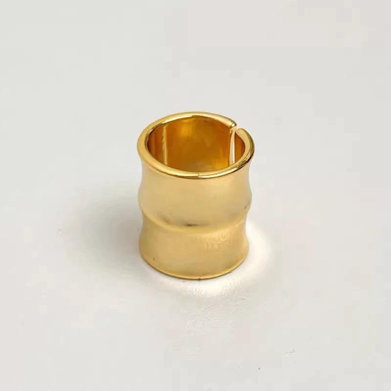 New Fashionable And Simple Metal Joint Opening Ring Female Punk Couple Wide Ring Trendy Jewelry Accessory