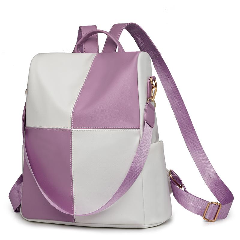 Large Capacity Commuter Women's Backpack Stitching Outdoor Travel Backpack Multi-Functional Shoulder Handbag