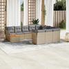 VidaXL Garden Lounge Set 11 Pcs with Beige Cushions Wicker 3223847
