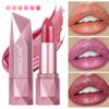 Pearlescent Rose Glitter Velvet Lipstick Waterproof Pearly Shine Matte Shimmer Diamond Lipstick Women Sexy Lips Makeup Cosmetic