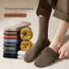 Thickened Socks Women's Autumn and Winter Solid Color Towel Socks Warm Socks Unisex Mid-tube Socks Warm Terry Socks Long Socks Floor Socks