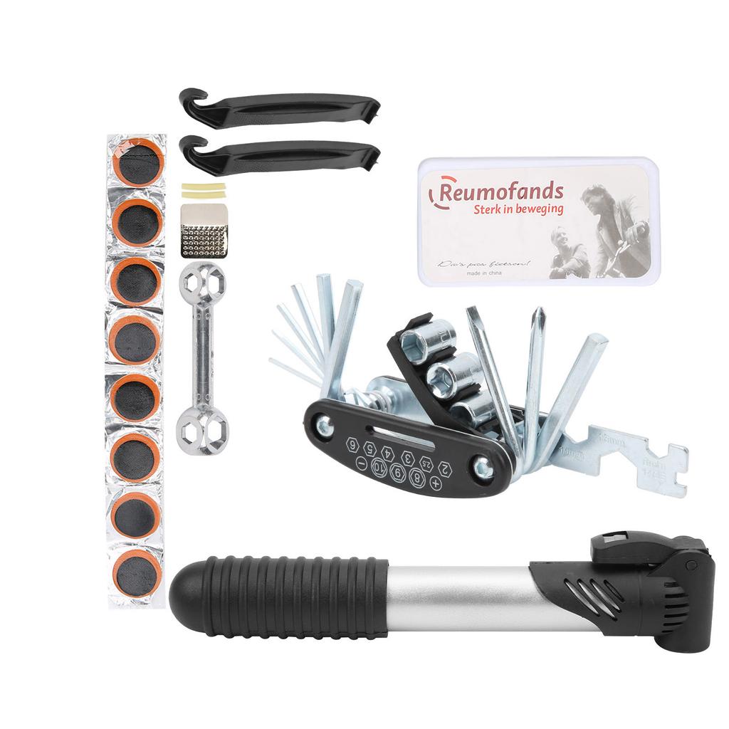 Bicycle Repair Bag Set Tire Fix Tool with Pimp Patches Wrench Storage Pack Repairing Tool