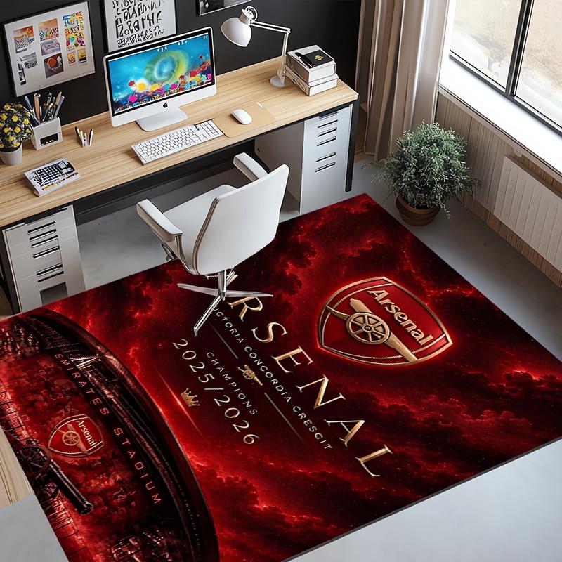 Arsenal F.C Muster Teppich, Innen-/Außenmatte, für Picknick, Spielzimmer, Schlafzimmer, Büro, Wohnzimmer, Heimdeko Teppich, Geburtstagsgeschenk