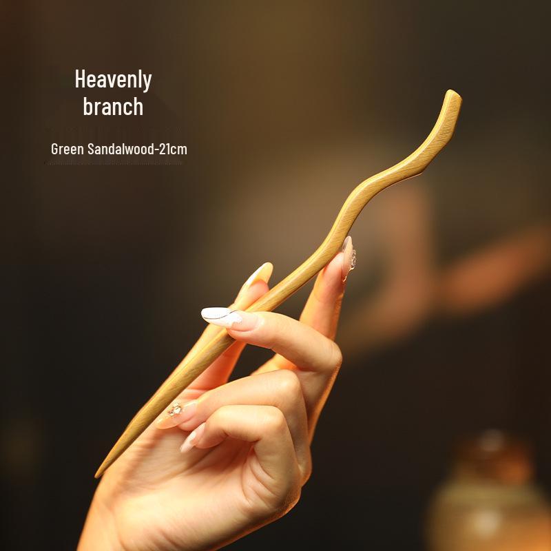 Elegant Handmade Black Sandalwood Hairpin: New Chinese Style, Ancient-Inspired, Simple, Everyday Wooden Hairpin for Women