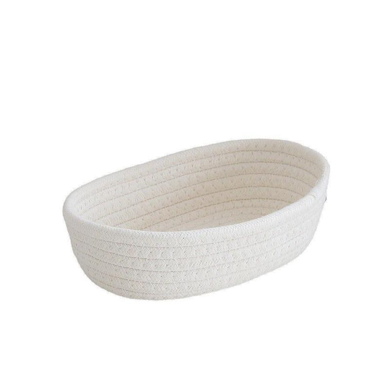 

Home Storage Artifact Cotton Rope Weaving Storage Basket Desktop Miscellaneous Sorting Box Key Cosmetics Storage Box 22 12 7cm білий