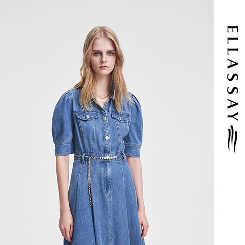 

ELLASSAY Women s Retro Denim Midi Dress S