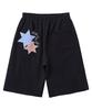 MOZMOZ Bermuda Star Patch Side Pleated Sweatpants Black