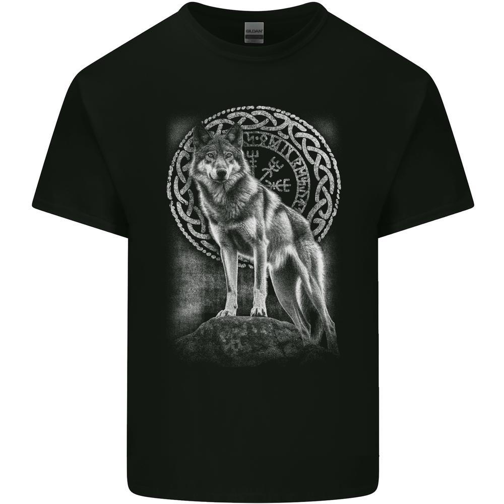 Nordic Wolf Viking Unisexs Cotton TShirt Tee Top S