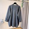 Sweatshirt for Women Oversize Leopard Fleece Thickened Loose V Neck Casual Pullover Long Sleeve Winter Sweatshirt Top