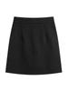 2024 Spring Women's High-Waisted A-Line Black Skirt - Slim, Fashionable, College Style