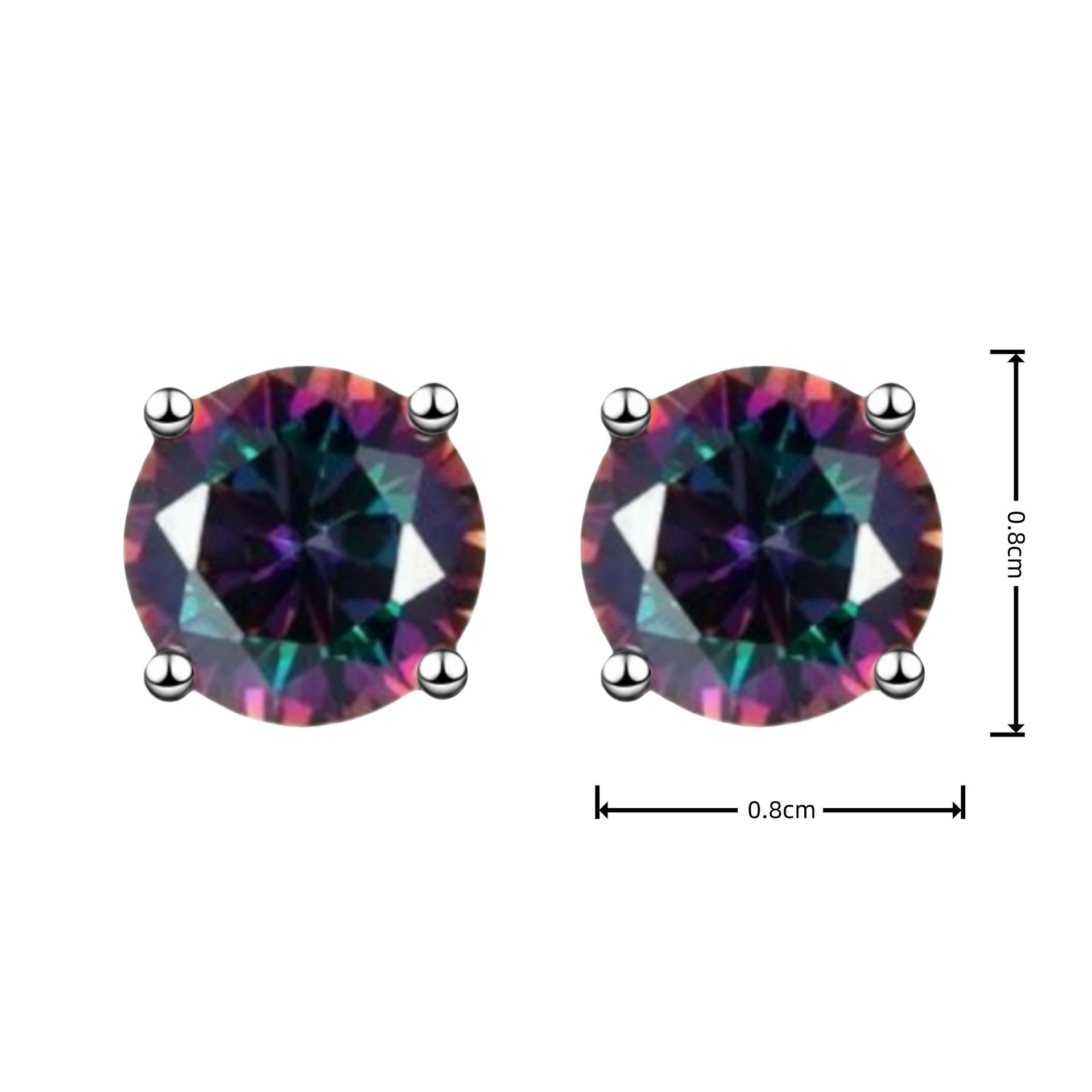2026 Color Diamond Four Claw Earrings Inlaid with Zircon Grandmother Green Stone Earrings 2 Carats