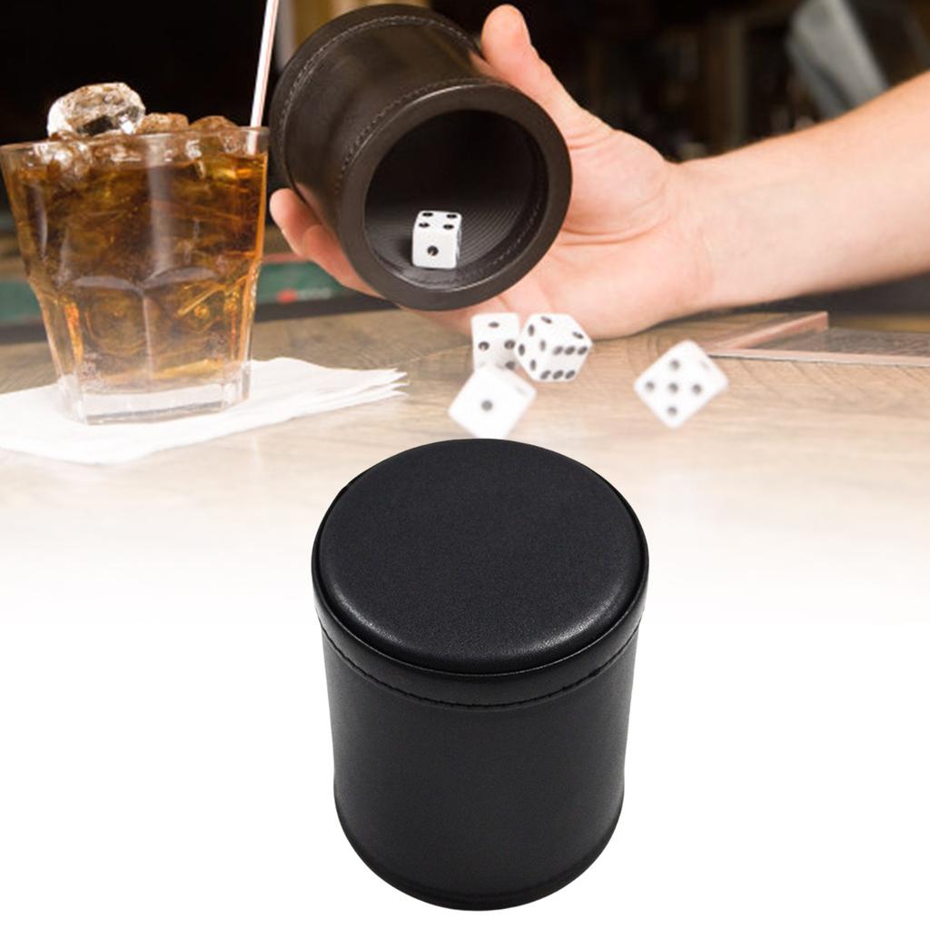 Dices Shake Container For Professional Table Board Game Dices Cup PU Leather Dices Rolling Cup Comfortable Hand Feeling