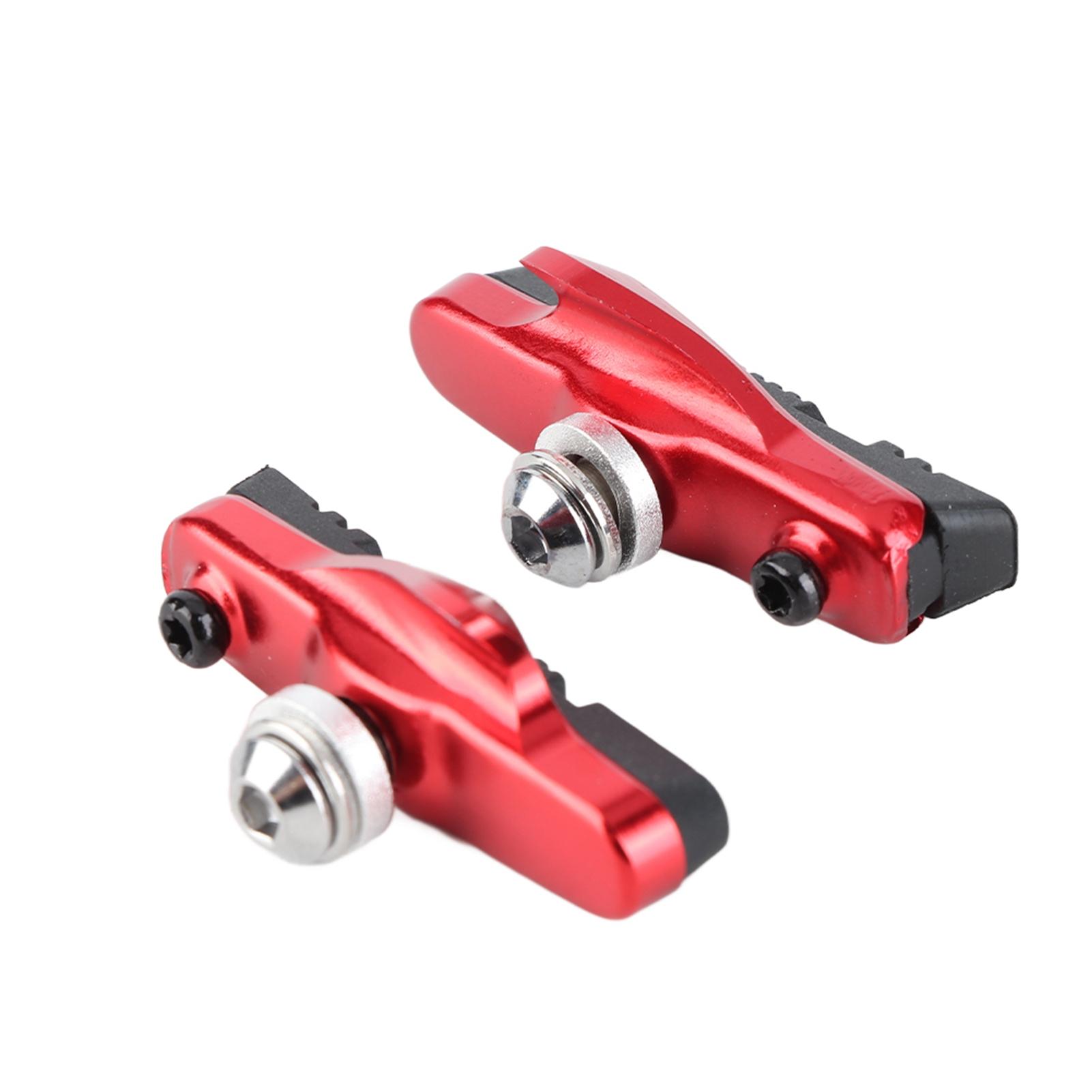

2pcs Aluminium Alloy Road Brake Shoes Drawer Style Brake Pads For Mountain Bike Red красный