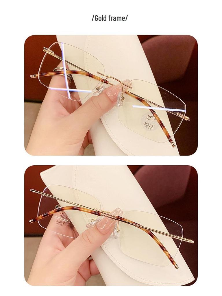 High-End Randlose Ultraleichte Blaulichtfilter Myopiebrille für Damen - Rezeptkompatibel