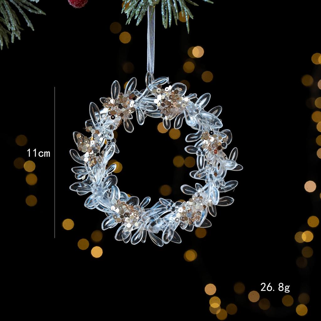 Christmas decorations sequined acrylic transparent pendant snowflake bell pendant Christmas tree pendant
