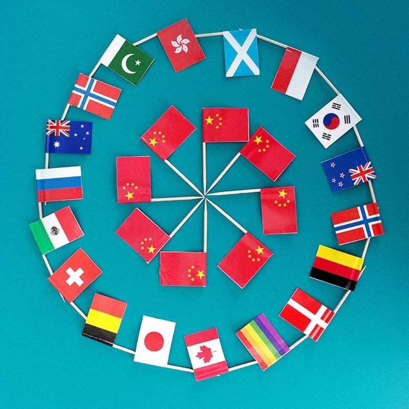 100 шт. Зубочистки Флажки Маленькие Национальные Флажки Для Вечеринки Евровидения China Mainland