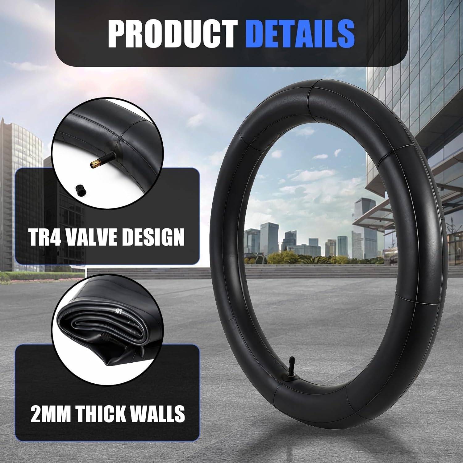 

EBike 20x4.0 Inner Tube Heavy Duty Compatible Fit for Ridstar Q20/Q20 Pro Lite Macfox X1S X2 Super73 S1 S2 R Z1 ZX TST R002 R002S, Universal