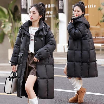 New Down Cotton Clothes Women's Korean Version Loose Long Knee Bread Clothes Cotton Coat