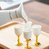 Chinese White Ceramic Wine Glass Set Wine Warmer Shot Glass Hip Flasks White Wine Glass Goblet Wine Dispenser Wine Set Gift Box