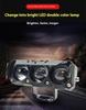 Motorcycle 3-light LED external paving small cannon super strong light lens electric vehicle fog lamp yellow and white dual colo