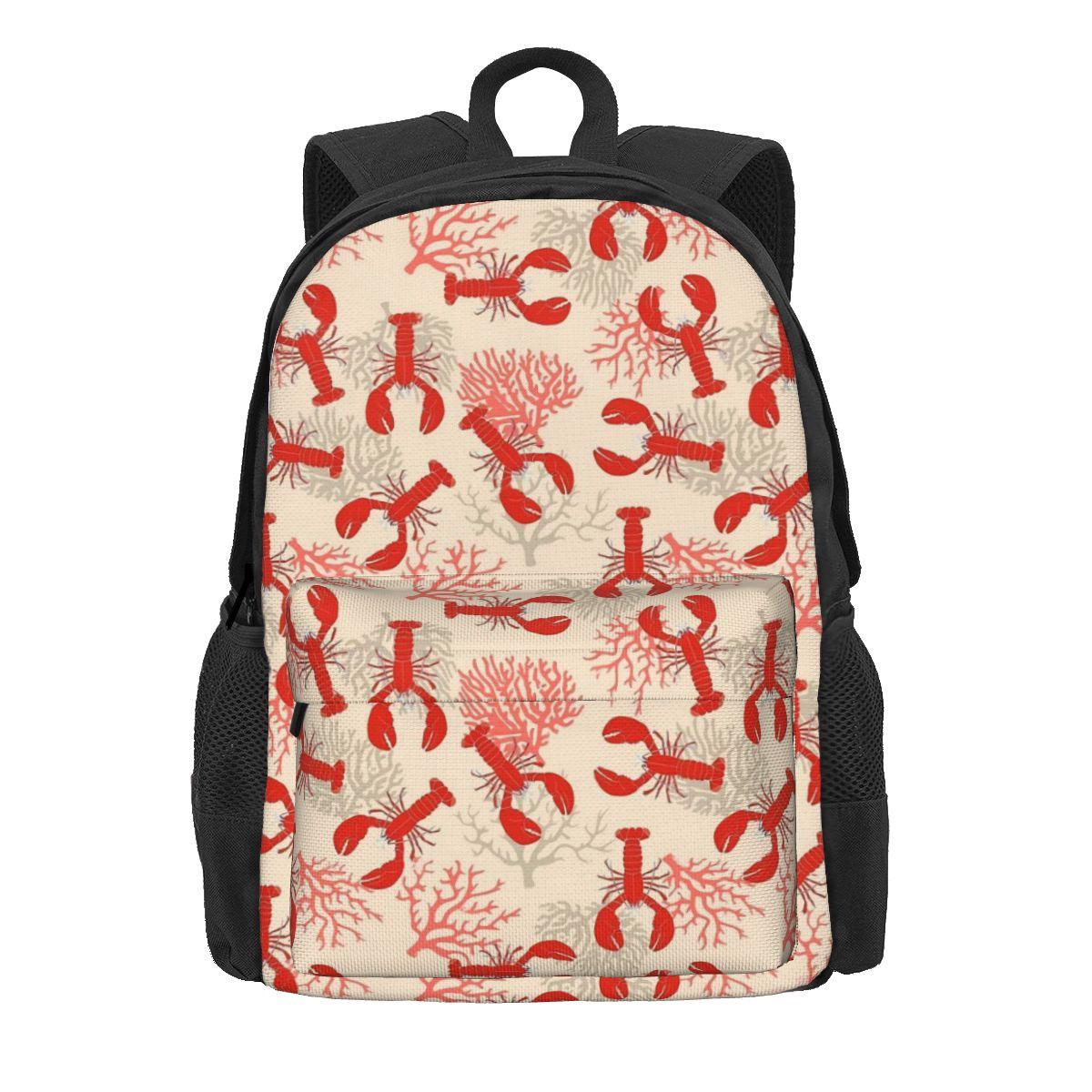 Cartoon Kreeften Rugzak Grappige Dieren Wandelrugzakken Dames Hoge Kwaliteit Lichtgewicht Schooltassen Mode Rugzak 36x32x10cm