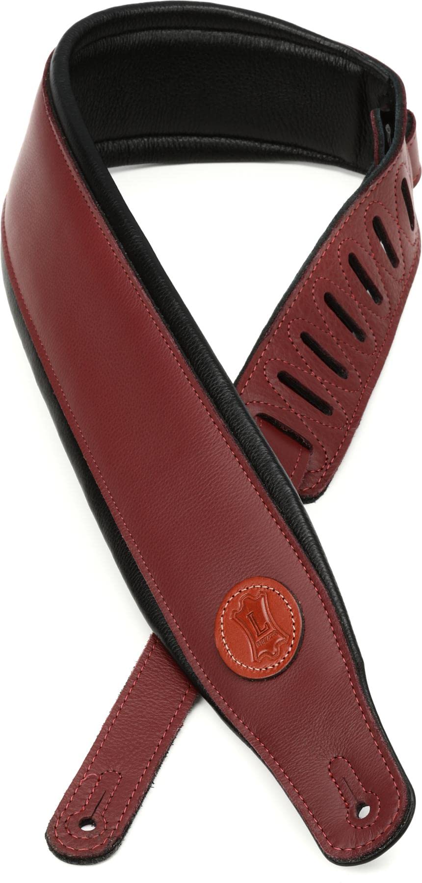 

Ремень для гитары Leathers Signature Series из кожи с поролоновой подкладкой и кожаной подкладкой бордового цвета Levy s 3 дюйма (MSS2-BRG) бордовый