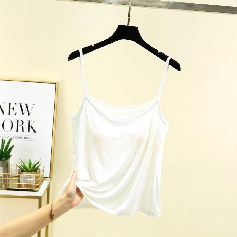 Modal Spaghetti Strap Tops Basic Sleeveless Tank Top Solid Color Women Summer Camisole All Match