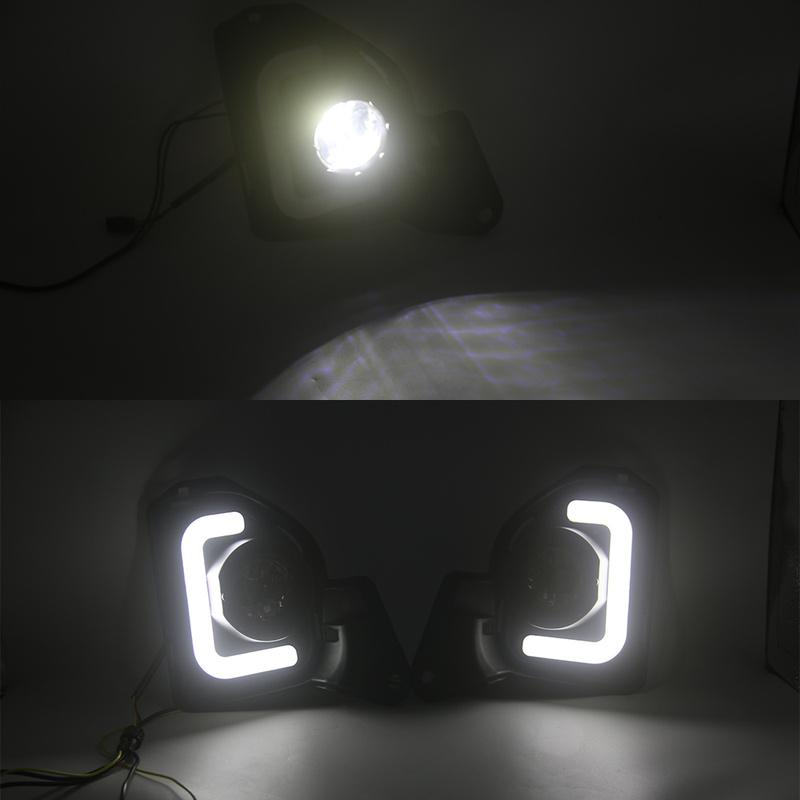 Pair Fog Lamp For Toyota Hiace 2014 2015 2016 2017 2018 With Wires Waterfall Lights LED DRL Front Bumper Anti Fog Light