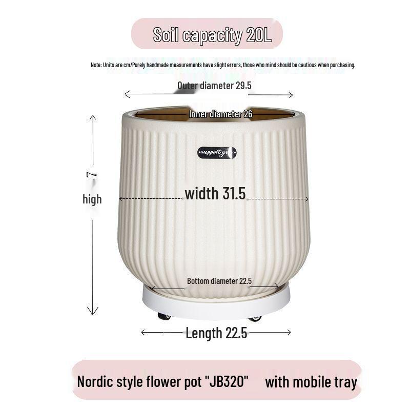 Nordischer Stil Großer Harz-Blumentopf, Hoher Zylinder für Paradiesvogel oder Areca-Palme, Verdickt und Langlebig