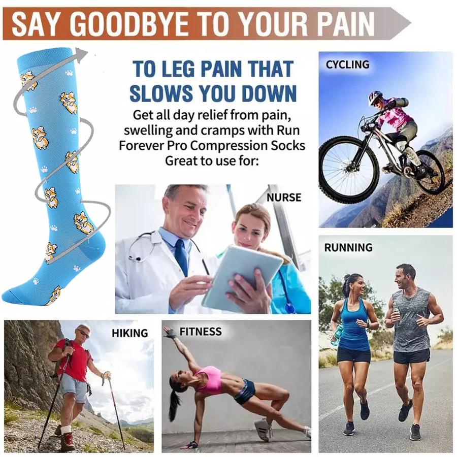 Compression Stockings Medical Varicose Veins Pain Relief Diabetes Knee Tight Stockings Outdoor Marathon Football Cycling Socks