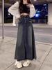 High-Waist Retro Denim A-Line Skirt for Women - Summer Collection