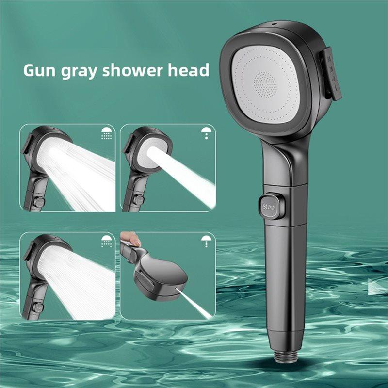 ABBP-High-Pressure Gun Gray Shower Head 3 Modes Shower Head Energy Saving & Water Saving