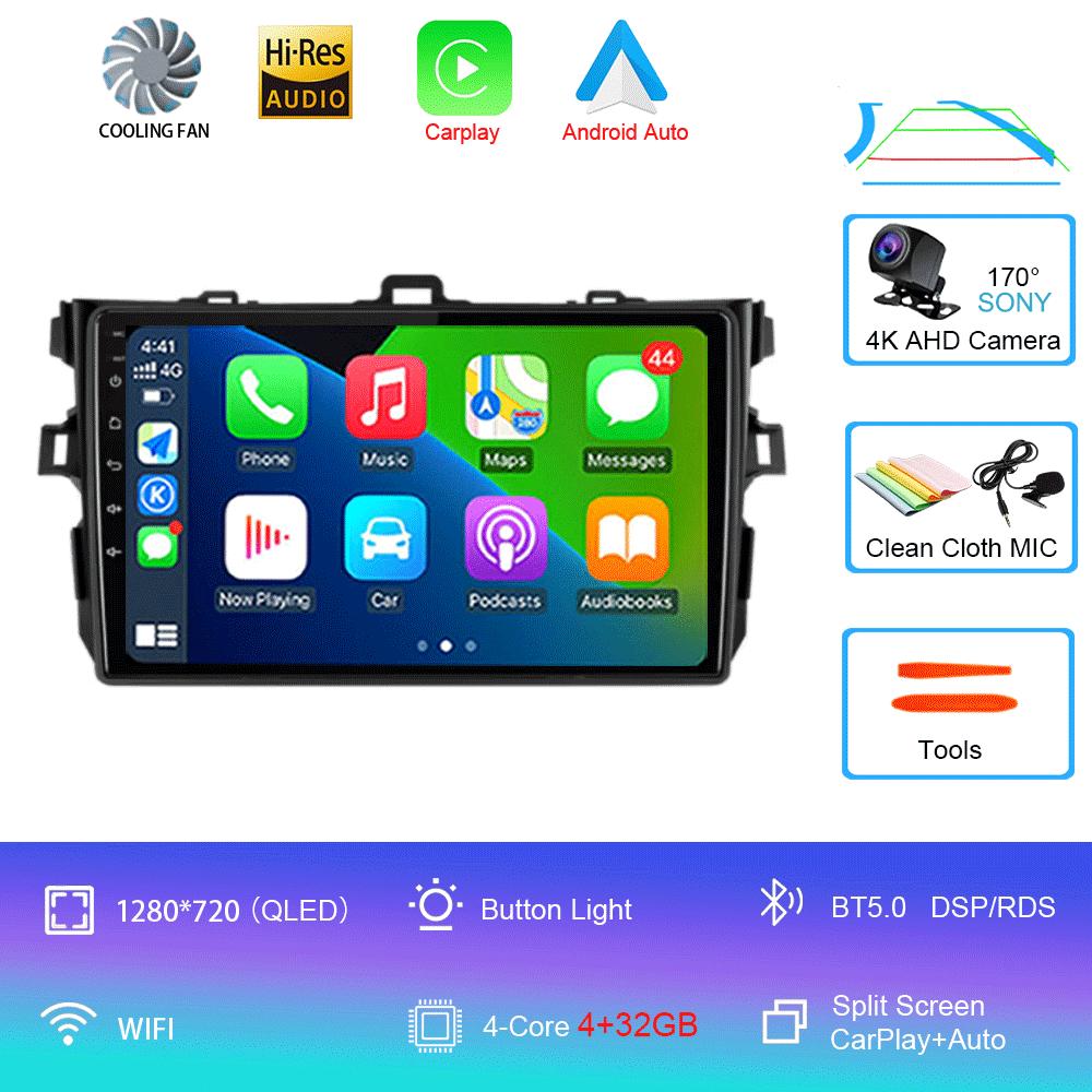 

Автомобильное радио Android 14 Carplay 2din для Toyota Corolla E140/150 2007 2008 2009 2010 2011 2012 2013 4G GPS мультимедийный плеер стерео