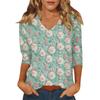 Women's Casual Fashionable Sexy Comfortable V-Neck Christmas Three-Quarter Sleeve Top