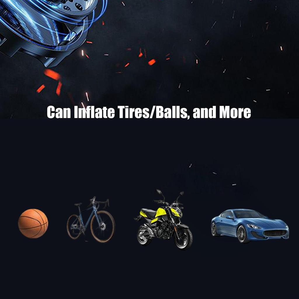 Car Tire Pump Rechargeable Auto Shut-Off Small Car Tire Air Pump Portable For Motorcycle Electric Scooter Sedan SUV Ball Bike
