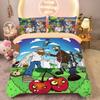 Anime Plants vs Zombies Duvet Cover Pillowcase Bedding Set Kids Boy Girl Bedroom Decoration 2/3piece set Single Double full Size