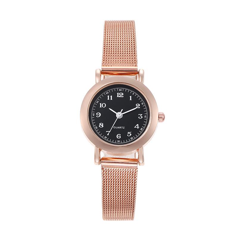 Women's Small Dial Mesh Band Quartz Watch: Stylish & Simple for Students