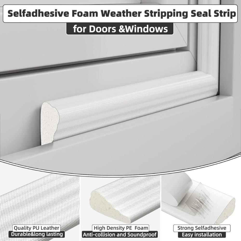 3M Self Adhesive Foam Window Sealing Strip Door Seal Soundproof Windproof Weather Stripping Insect Prevention for Door Gap