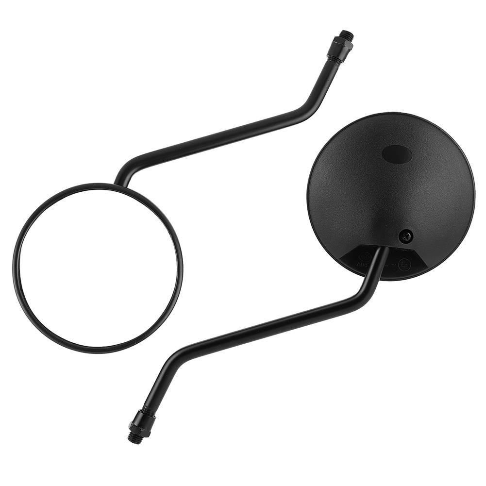 

1 Pair 10MM Thread Universal Motorcycle Black Rounded Side Back Rear View Mirror