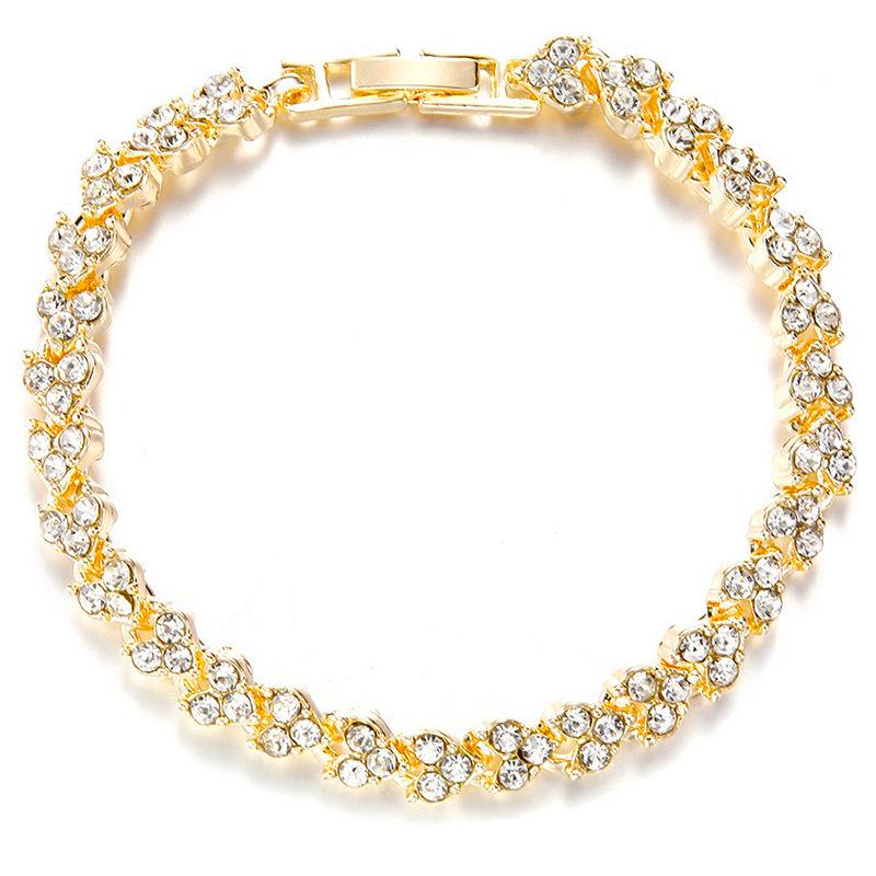 Heart-Shaped Rhinestone Silver-Plated Bracelet: Women's Crystal Fashion Hand Ornament