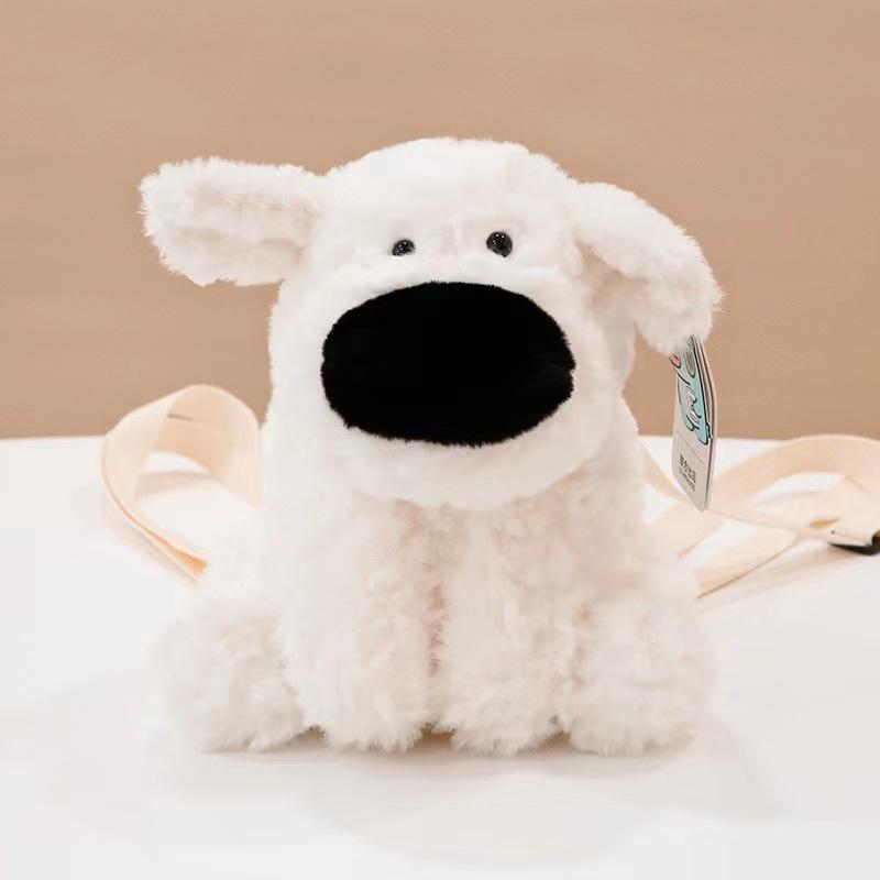 

Nosed Big Dog Plush Toy French Fries Slippers Hat Backpack Soft Comfortable And White
