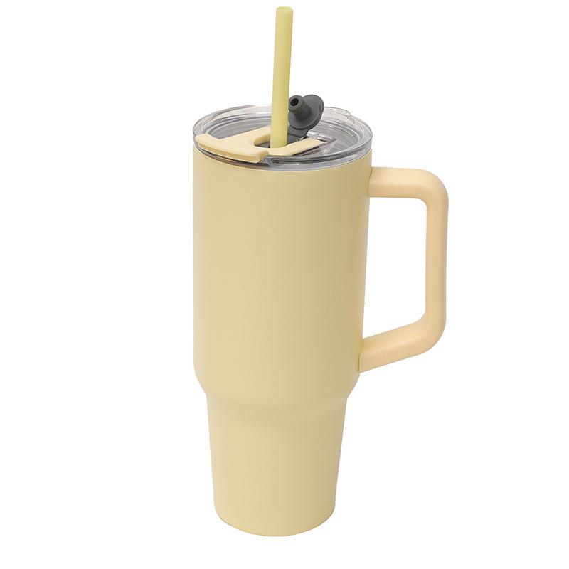New Stainless Steel Handle Car Cup Double Drink Large Capacity High Value Convenient Thermos Cup