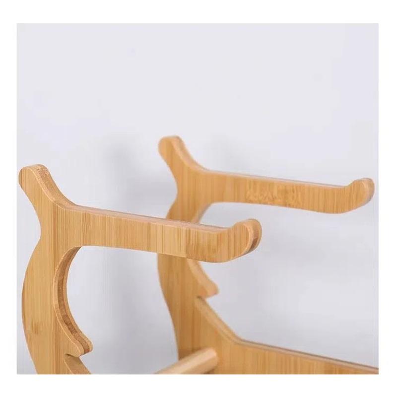 Creative Multi Tier Fruit Bowl European Ceramic Dessert Plate Bamboo Wood Rack Home Candy Bowl Fruit Basket
