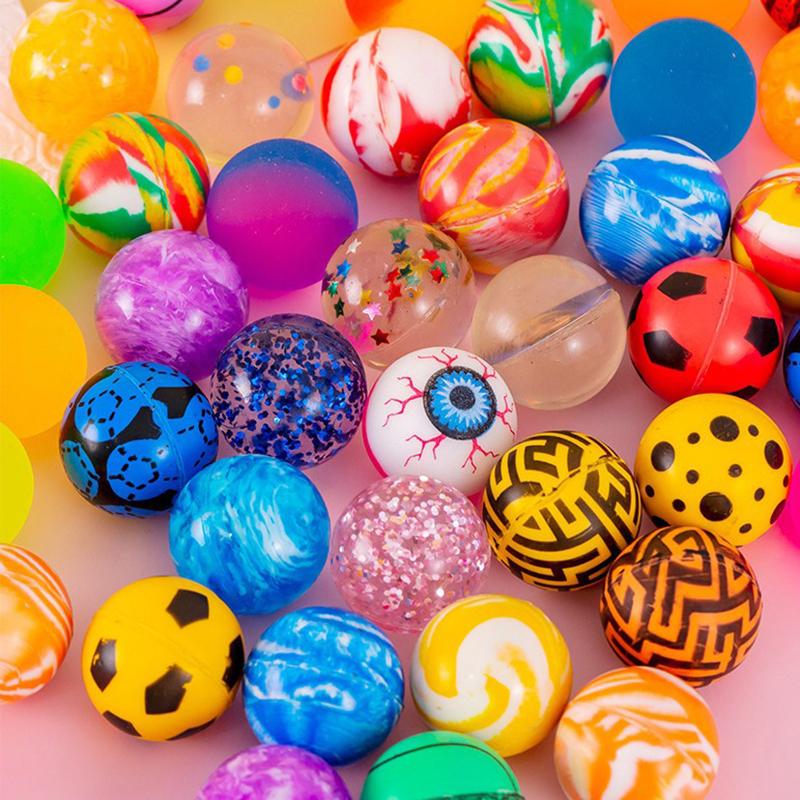 12pcs Twisted Egg Solid Elastic Ball Bounce Ball Solid Street Toy Ball Colorful Elastic Party Guest Gift Silicone Bounce Ball